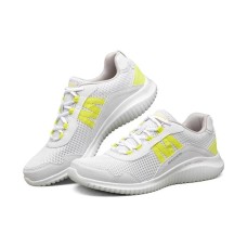 Skechers Flection Cushioning, Slip Resistant, And Abrasion Resistant Low Top Running Shoes Men's Gray Yellow 44