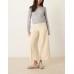 ASOS DESIGN tailored clean ankle grazer wide leg in buttermilk Buttermilk, US 4