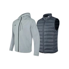 Skechers Casual Sportswear Men XL, Set (Trade Wind Gray Jacket+Dark Gray Vest)