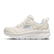 Skechers D'lux Walker Slip-Resistant Lightweight Cushioning Low-Top Casual Shoes Women's Natural Blue Natural/Blue, 36
