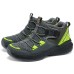 Skechers Anti Slip Wear Resistant Mid Top Kids' Boots Charcoal Gray Lemon Kids' Charcoal Gray/Lemon, 32