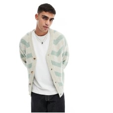 ONLY & SONS brushed chevron cardigan in stone Пораженный Луной, M