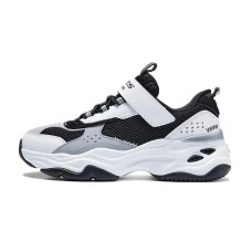 Skechers Cushioning, Wear Resistant Kids Lifestyle Shoes Black White Kids' Черный, 35