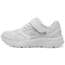 Kids Skechers Girls Cushioning Wear-Resistant Low-Top Kids' Running Shoes White Белый, 33