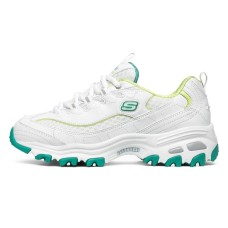 Skechers D Lites 1.0 Low Top Running Shoes White/Green Women's 39