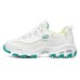 Skechers D Lites 1.0 Low Top Running Shoes White/Green Women's 39