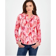 Petite Floral Button-Placket Top, Exclusively for Macy's Vera Bouquet, P/L
