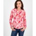 Petite Floral Button-Placket Top, Exclusively for Macy's Vera Bouquet, P/L