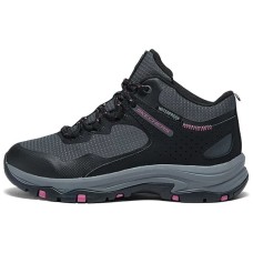 Skechers OUTDOOR Anti-Slip And Wear-Resistant Breathable Mid-Top Trekking Shoes Women's Black Black/Peach Pink, 37.5