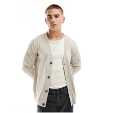 Jack & Jones light weight cardigan in beige Oatmeal Detail:Melan, L - Chest 104cm