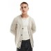 Jack & Jones light weight cardigan in beige Oatmeal Detail:Melan, L - Chest 104cm