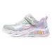 Skechers Sweetheart Lights Wear-Resistant Slip-Resistant Kids Lifestyle Shoes Silver/multi-colored Teenagers 32