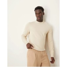 Selected Homme knitted crew neck jumper in cream Бежевый, S