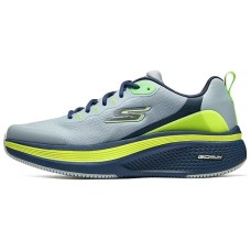 Skechers MEN'S GO Cushioned Slip-Resistant Low-Top Casual Running Shoes Men Gray Blue GRAY/NAVY, 44