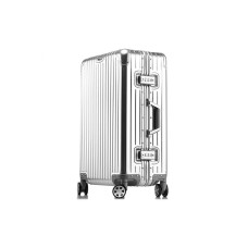 Slazenger Aluminum-Magnesium Alloy Travel Suitcase Luggage Unisex Multicolor Серебристый, Classic sandblasted version, 20 Inches