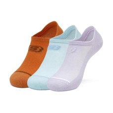 Skechers No Show Socks Unisex 3 Pack 3 Pack (Frost Blue/Softwood/Orchid Purple/0417), S