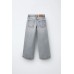 Джинсы wide leg с эффектом потертости ZARA Синий, 6/7 лет (года) (122 cm)