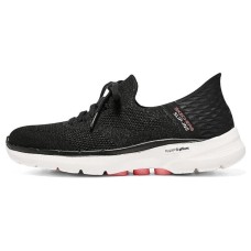 Skechers Go Walk 6 Lace Up 'Black Pink' Women's 36