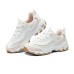 Skechers D'Lites Anti Slip, Wear Resistant, Breathable, Supportive, Rebound Low Top Running Shoes Women's White Pink белый/светло-розовый, 35.5