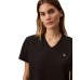 Women's V-Neck Embroidered Logo T-Shirt Черный, XL