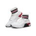 Skechers Block Cushioning Anti-Slip And Wear-Resistant High-Top Casual Shoes Men's White Red 43