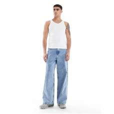 ASOS DESIGN super baggy jeans in 90's stone wash Синий, W30 L34