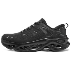 Skechers Anti-Slip Wear-Resistant Low-Top Running Shoes Men's All Black Черный, 43.5