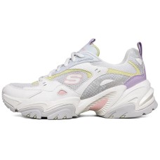 Skechers Stamina V2 Low Running Shoes Gs White/Purple Women's 35.5