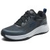 Skechers Outlets Anti-Slip Wear-Resistant Low-Top Casual Shoes Men's Black Blue Black Blue, 45.5