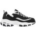 Skechers D'LITES 1.0 Anti-Slip And Wear-Resistant Warm Low-Top Chunky Sneakers Women's Black White Черно-белый, 37.5