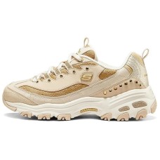 Skechers DLITES Anti-Slip Wear-Resistant Low-Top Chunky Sneakers Women's Gold Золотистый, 35