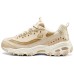Skechers DLITES Anti-Slip Wear-Resistant Low-Top Chunky Sneakers Women's Gold Золотистый, 35