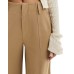 ASOS DESIGN wide leg trouser with topstitch detail in chocolate Коричневый, US 14
