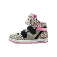 Skechers Kids Anti Slip Wear Resistant High Top Kids' Skateboarding Shoes Leopard Gray Children Aged 3 7 Years Old 27.5