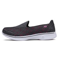 Skechers Go Walk 4 Cushioning Anti-Slip Wear-Resistant Breathability Low-Top Casual Shoes Women's Black Peach Red 40