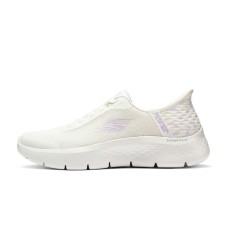 Skechers Go Walk Fle Cushioning Anti-Slip And Wear-Resistant Low-Top Casual Running Shoes Women's White Purple Белый Фиолетовый, 36