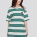 Skechers SS24 T Shirt Unisex White Base With Green Mixed Stripes White Base Green Mixed Stripes/045R, XS