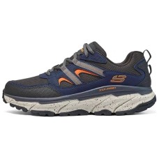 Skechers OUTDOOR Durable Breathable Low-Top Trekking Shoes Men's Black Blue Navy/Orange/NVOR, 45
