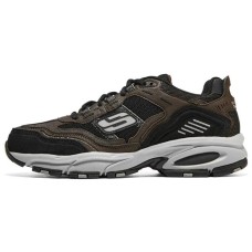 Skechers Vigor 2.0 Cushioned Anti-Slip Wear-Resistant Breathable Lightweight Low-Top Casual Shoes Men's Black Brown 40