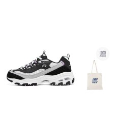 Skechers D'LITES 1.0 Anti-Slip Wear-Resistant Low-Top Chunky Sneakers Women's Black Purple Черно-фиолетовый, 35