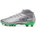 Skechers Artificial Ground Slip-Resistant Coverage Soccer Shoes Men's Silver Green Silver/Lemon, 42.5
