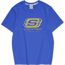 Skechers T Shirt Unisex Light Cobalt Blue Light Cobalt Blue/01WW, L