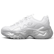 Skechers D Lites 3.0 Low Top Sneakers White/Silver Women's 37