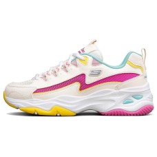 Skechers D'LITES 4.0 Cushioning Anti-Slip Wear-Resistant Breathability Low-Top Casual Shoes Women's Pink White Yellow 36