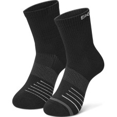 Skechers Mid Calf Socks Unisex 2 Pack Carbon Black 2 Pack (Carbon Black), S