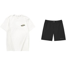 Skechers Casual Sportswear Men's белый +черный, Short-Sleeved Top+Bottom, M