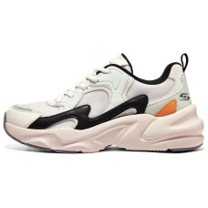 Skechers BOBS BAMINA 2 Cushioning Anti-Slip And Wear-Resistant Low-Top Chunky Sneakers Women's White Orange 36