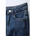 Джинсы wide leg с декоративными швами ZARA Синий, 8/9 лет (года) (131 cm)
