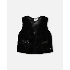 Toddler Girls Faux Fur Vest Black - Toddler|Child Черный, 5T