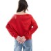 Hollister off shoulder strawberry motif jumper in red Красный, M